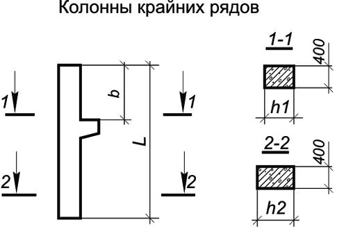 Колонны для одноэтажных производственных зданий (крайних рядов), оборудованных мостовыми кранами, с. 1.424.1-5/87