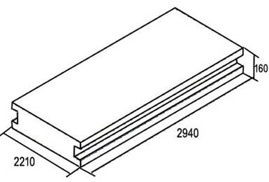 Плиты перекрытия камер шириной 221 см